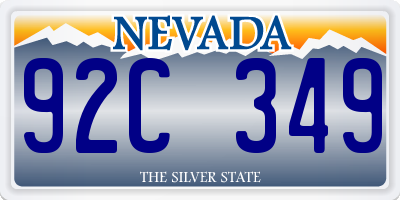 NV license plate 92C349