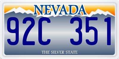 NV license plate 92C351