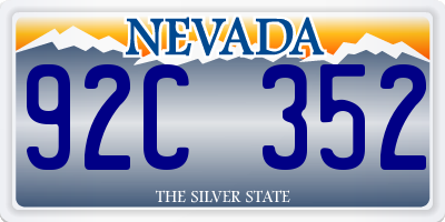 NV license plate 92C352