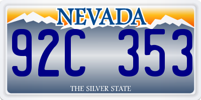 NV license plate 92C353