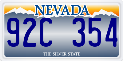 NV license plate 92C354