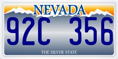 NV license plate 92C356