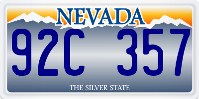 NV license plate 92C357