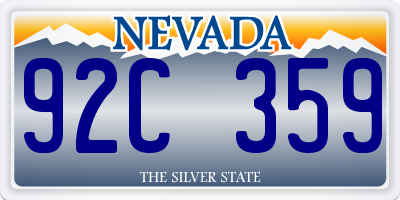 NV license plate 92C359