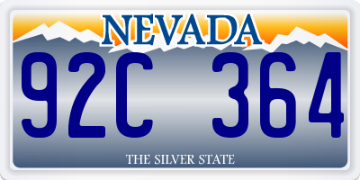 NV license plate 92C364