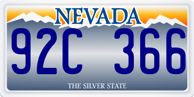 NV license plate 92C366