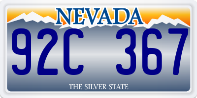 NV license plate 92C367