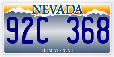 NV license plate 92C368