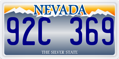 NV license plate 92C369