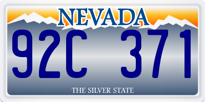 NV license plate 92C371