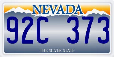 NV license plate 92C373