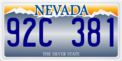 NV license plate 92C381