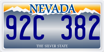 NV license plate 92C382