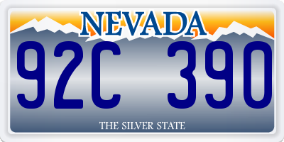 NV license plate 92C390