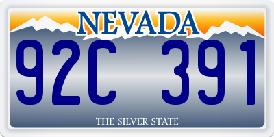 NV license plate 92C391