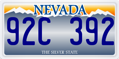 NV license plate 92C392