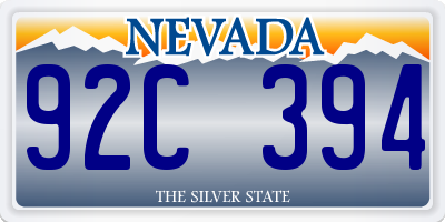 NV license plate 92C394