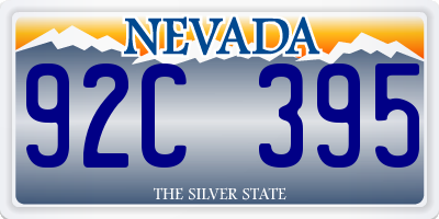 NV license plate 92C395