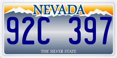 NV license plate 92C397