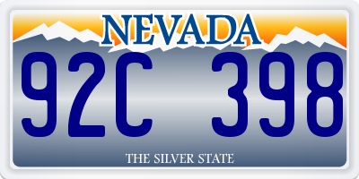 NV license plate 92C398