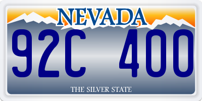 NV license plate 92C400