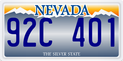 NV license plate 92C401