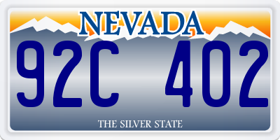 NV license plate 92C402