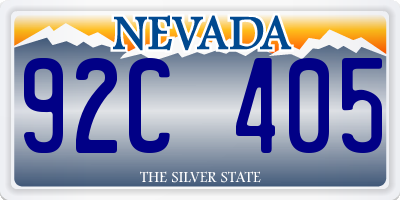 NV license plate 92C405