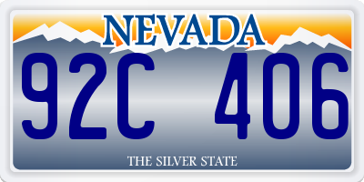 NV license plate 92C406