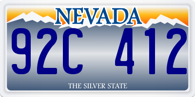 NV license plate 92C412