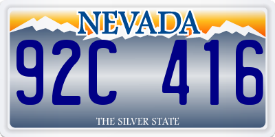 NV license plate 92C416