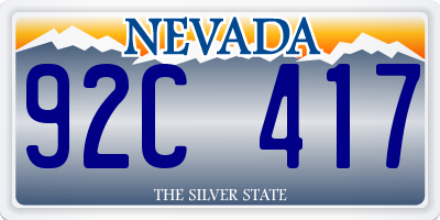 NV license plate 92C417