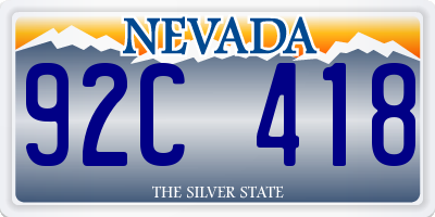 NV license plate 92C418