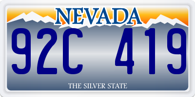 NV license plate 92C419