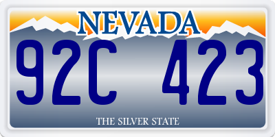 NV license plate 92C423