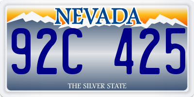 NV license plate 92C425