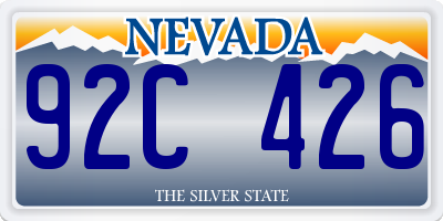 NV license plate 92C426