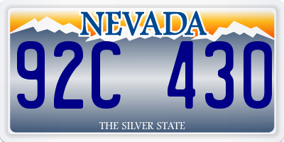 NV license plate 92C430