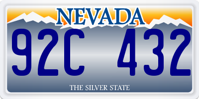 NV license plate 92C432