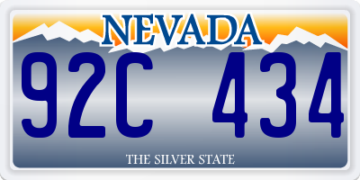 NV license plate 92C434