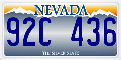 NV license plate 92C436