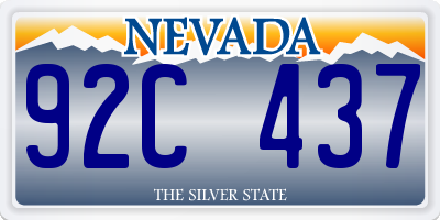 NV license plate 92C437