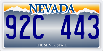 NV license plate 92C443