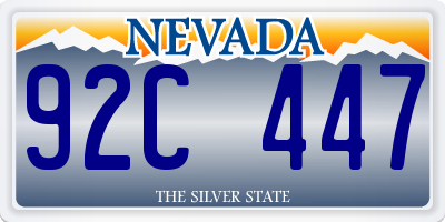 NV license plate 92C447