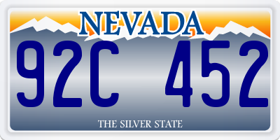 NV license plate 92C452