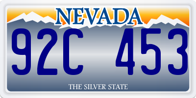 NV license plate 92C453