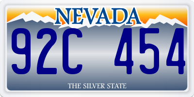 NV license plate 92C454