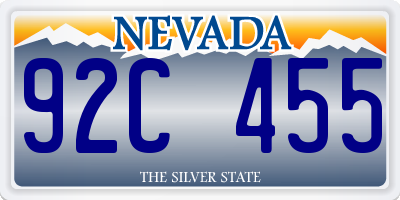 NV license plate 92C455