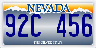 NV license plate 92C456