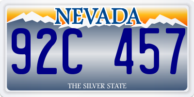 NV license plate 92C457